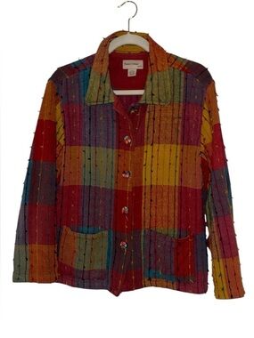 Vintage Resort Wear North multicolour textured patchwork jacket Sz L